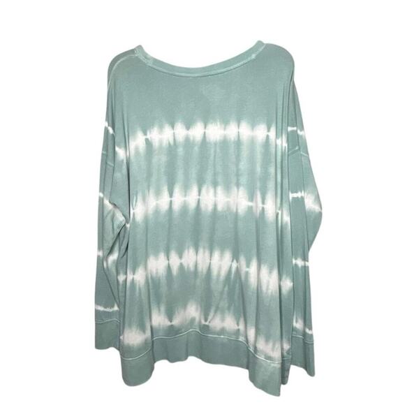 Lucky Brand Sage Green Tie Dye Lounge Comfort Pullover Sweatshirt Size Large - Picture 2 of 8